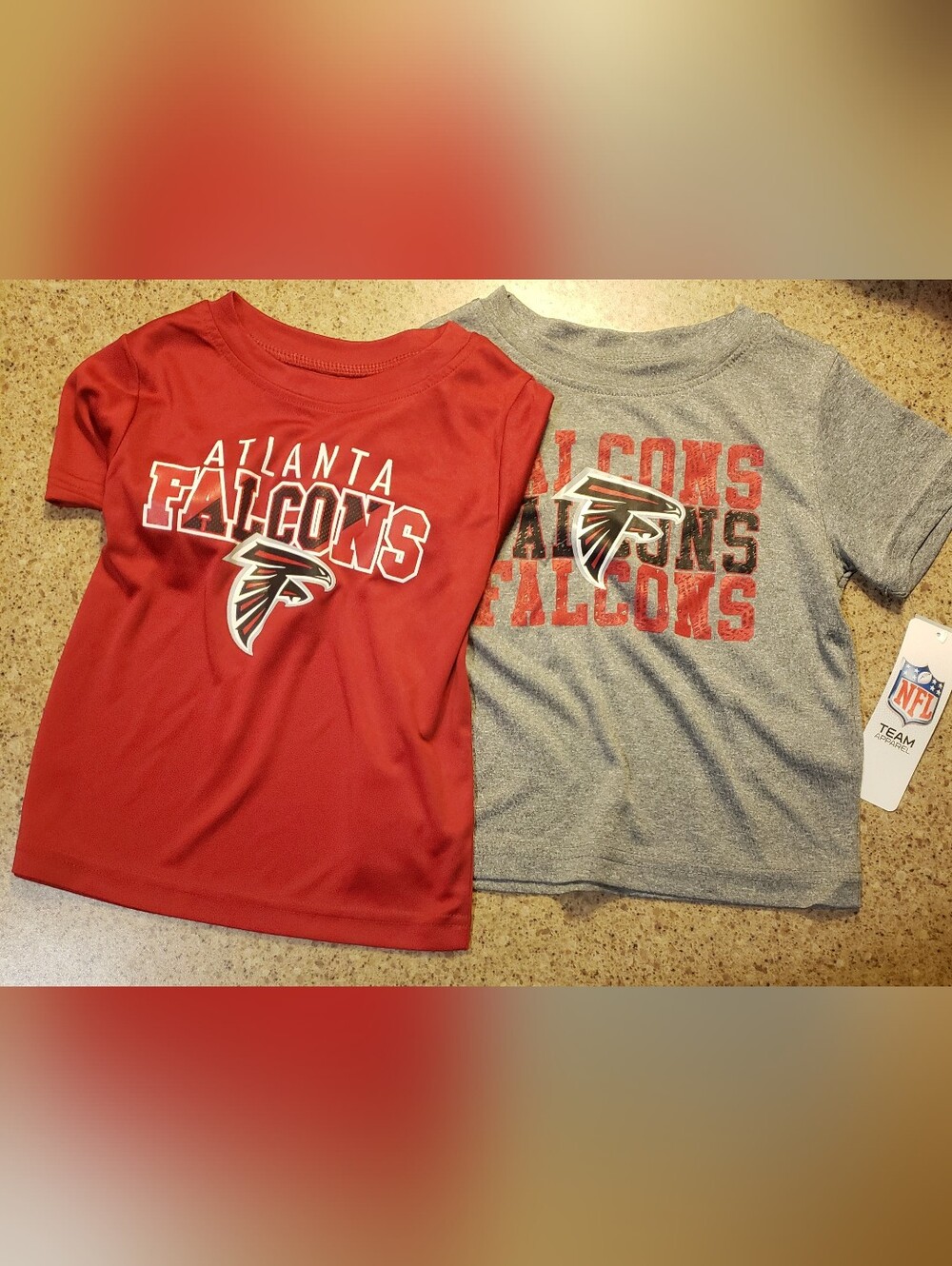 NFL Atlanta Falcons Kids Short Sleeve Tees in Red and Gray